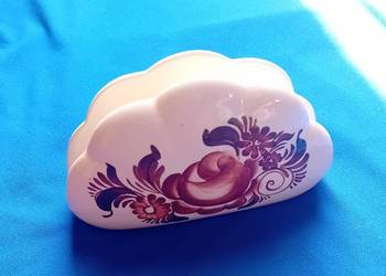 Ręcznie malowany fajansowy serwetnik Włocławek.