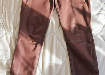 Brązowe spodnie z naturalnej skóry r. 38 M leather