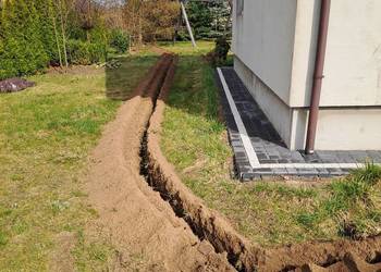 Wykopy liniowe usługi KOPARKĄ ŁAŃCUCHOWĄ nawadnianie ogrodów przekopy