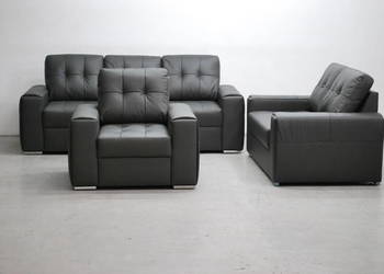 RIZ KOMPLET 3+2+1 sofy, kanapy, zestaw SKÓRA 9117