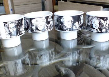 Kolekcjonerski zestaw porcelanowych filiżanek D'arte Eva Sud