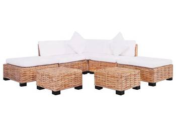 vidaXL Zestaw wypoczynkowy, 18 elementów, naturalny rattan(SKU:244624)