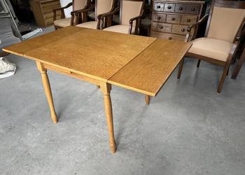 Stół rozkładany w jasnym dębie 80cm- meble holenderskie