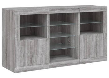 Szafka z oświetleniem LED szary dąb sonoma 123x37x67 cm WM-3209084
