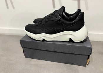 ECCO Chunky Sneaker, skórzane sneakersy damskie, czarny, EU 41