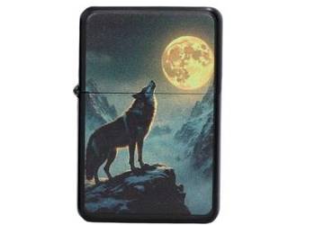 Zapalniczka Benzynowa z Nadrukiem Wilk wyjący do księżyca Gentelo