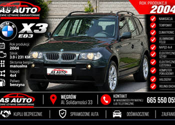 BMW X3 3,0i 231KM xDrive/Skóry/Panorama/Szyberdach/Tempomat/Alu/Serwis E83…