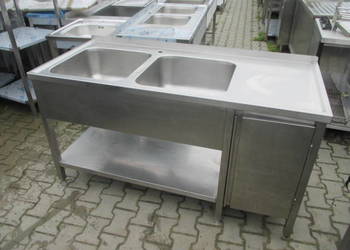 Zlew Gastronomiczny Z Półką I Szafką Zamykaną 160/70/85