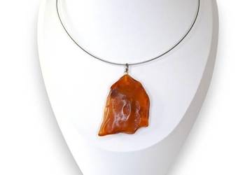 Naszyjnik z bursztynu, BURSZTYN bałtycki bryłka, linka #973