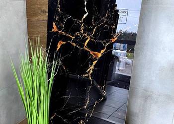 CZARNY gres poler 120x60 WYSOKI POŁYSK złoto GOLD