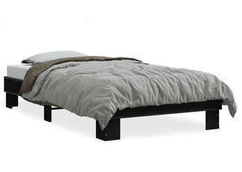 Łóżko Metalowe Czarne Rama Łóżka Ze Stelażem 75x190 cm WM-845877