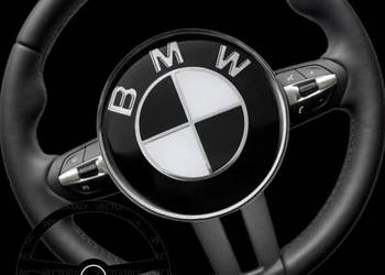 Nowy czarny Emblemat Naklejka w kierownice do BMW śr 45mm super jakość