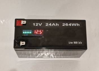 Akumulator 12V 24Ah 264Wh 18650 Li-ion 3s7p + wskaźnik