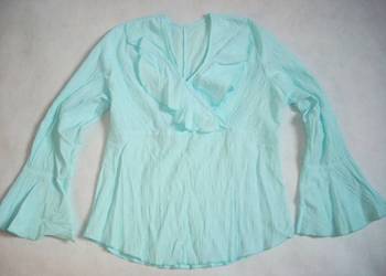 Turkusowa Koszula Falbanka vintage 38 Turkusowa Koszula Falbanka vintage 38