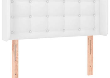 Zagłówek do łóżka z LED biały 93x16x78/88 cm sztuczna skóra WM-3123315