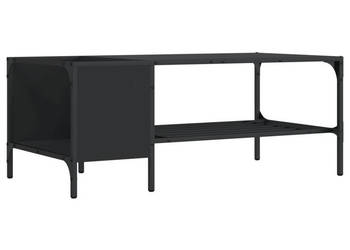 Stolik kawowy z półką czarny 100x51x40 cm WM-837732