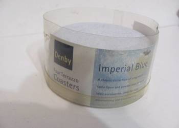 Denby Four Terrazzo Coasters Imperial Blue 3 kamienne okrągł