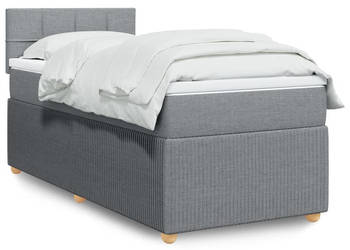 Łóżko kontynentalne z materacem jasnoszare tkanina 80x200 cm WM-3287283