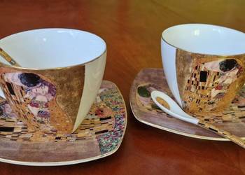 Zestaw FUSAICHI PEGASUS „Pocałunek” G. Klimt – 2 filiżanki + łyżeczki