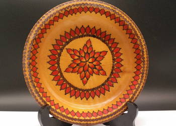 Drewniany Talerz Ozdobny PRL – Cepelia / Pirografia / Folk