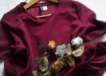 H&M Divided bluzka baskinka croptop bordowa e-girl M/38