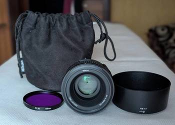 Obiektyw Nikon AF-S Nikkor 50mm f/1.8G | Filtr | Osłona