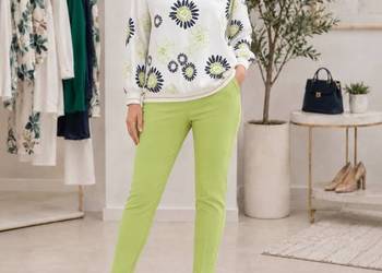 Bluzka wzory NOVUM rozm 40 biust 106 cm limonkowe kwiaty