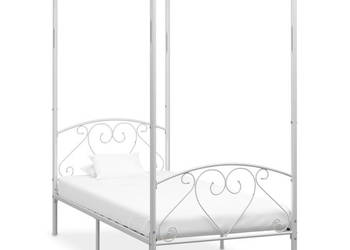 Rama łóżka z baldachimem biała metalowa 90 x 200 cm WM-284426