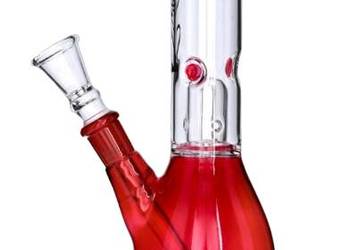 Eleganckie Czerwone Bongo Szklane Fajka Wodna Bonio 30 cm Chillout