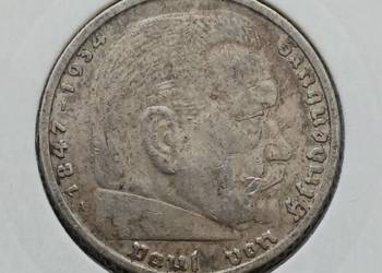 5 Marek Niemcy Paul von Hindenburg-1936 r.men.A-nr.4-bez swastyki 5 Marek Niemcy Paul von Hindenburg-1936 r.men.A-nr.4-bez swastyki