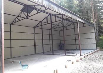 Garaż Blaszany |Wiata o wymiarach 12x6m HALA OTWARTA - GRZYWSTAL