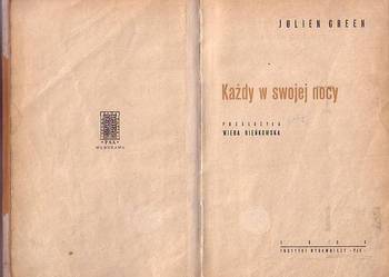 (8999) KAŻDY W SWOJEJ NOCY – JULIEN GREEN