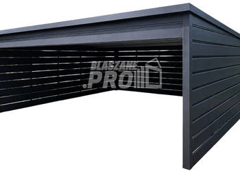 Carport – wiata samochodowa 5×6 m antracyt zabudowa panelowa GP759