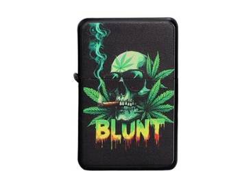 Zapalniczka Benzynowa z Nadrukiem Zielona czaszka i napis BLUNT Gentelo