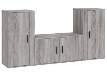 Zestaw 3 szafek TV szary dąb sonoma materiał drewnopochodny WM-3188532