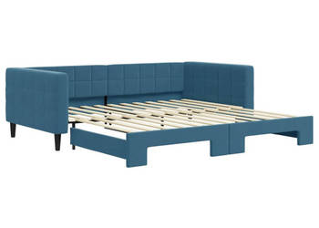 Sofa rozsuwana niebieska aksamit 100x200 cm WM-3196697