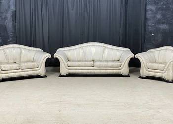 Elegancki komplet wypoczynkowy 3+2+1 w klasycznym stylu