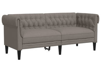 Sofa Chesterfield dwuosobowa kolor taupe obita tkaniną WM-372552