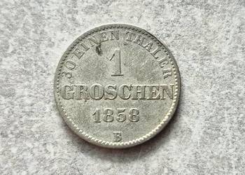 116) NIEMCY srebro - 1 Groschen - 1858 r. - B