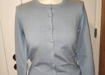 NOWY dopasowany kardigan z guzikami jasnoniebieski sweterek Orsay S