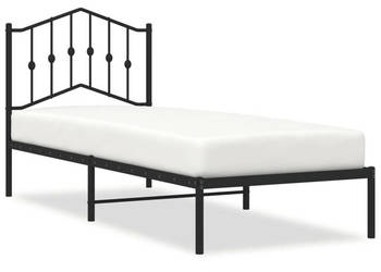 Łóżko Metalowe Czarne Rama Łóżka Ze Stelażem 80x200 cm WM-373780