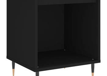 Szafka nocna czarny 40x35x50 cm materiał drewnopochodny WM-830702