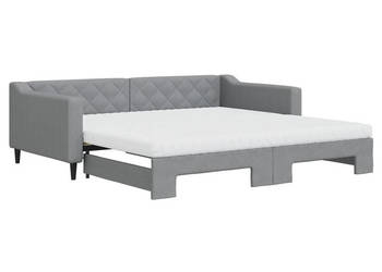 Sofa rozsuwana z materacami jasnoszara tkanina 100x200 cm WM-3197449