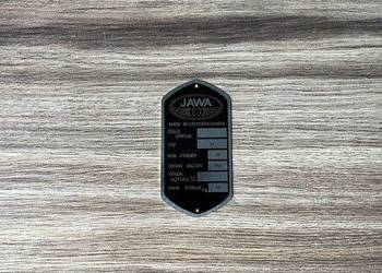 NOWA CZESKA TABLICZKA ZNAMIONOWA JAWA 50 TYP 20 KACZKA PANCERKA JAWKA