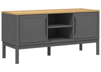 Szafka RTV FLORO szara 114x43x55 cm lite drewno sosnowe WM-374016