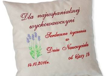Podziękowanie Życzenia Wyszywana Poduszka dla Nauczyciela