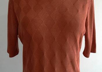 Bluzka Jedwabna 100% Jedwab Dzianinowa Rudy Kolor Marka Premium Milanówek