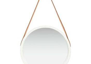 vidaXL Lustro ścienne na pasku, 40 cm, białe(SKU320360) vidaXL Lustro ścienne na pasku, 40 cm, białe(SKU320360)