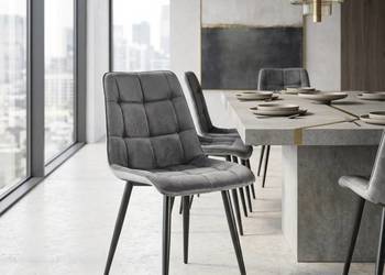 Szare Krzesło Tapicerowane Coral, Wysyłka 24H