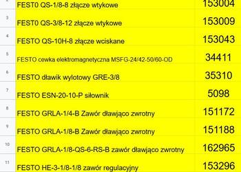 FESTO-zawory, złącza wtykowe, wciskane, szybkozłączki i inne